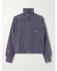 Kardo - Stanley Embroidered Pinstriped Cotton Bomber Jacket - Lyst