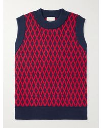 Nicholas Daley - Jacquard-Knit Merino Wool And Cotton-Blend Sweater Vest - Lyst