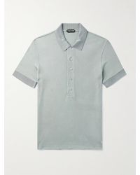 Tom Ford - Slim-fit Ribbed-knit Polo Shirt - Lyst