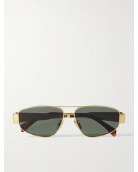 Celine - Triomphe Metal 03 D-frame Gold-tone Sunglasses - Lyst