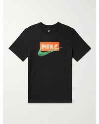 Nike - T-shirt in jersey di cotone con logo e applicazione - Lyst