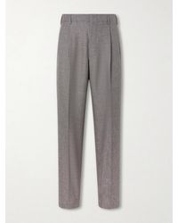 Brunello Cucinelli - Straight-Leg Pleated Wool Suit Trousers - Lyst