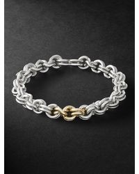 OUIE - Keyring Recycled Sterling Silver And 14-karat Gold Bracelet - Lyst