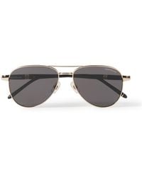 Montblanc - Meisterstück Aviator-style Gold-tone Acetate Sunglasses - Lyst
