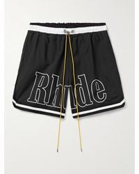 Rhude - Straight-leg Mid-length Logo-print Striped Swim Shorts - Lyst