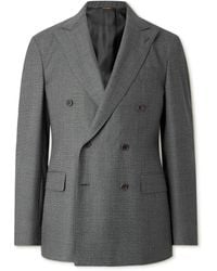 Canali - Double-Breasted Wool Suit Jacket - Lyst
