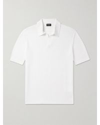 ZEGNA - Slim-Fit Cotton-Piqué Polo Shirt - Lyst