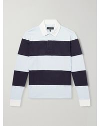Rag & Bone - Striped Cotton-Jersey Polo Shirt - Lyst