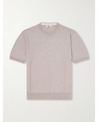 Altea - Cotton And Cashmere-blend T-shirt - Lyst