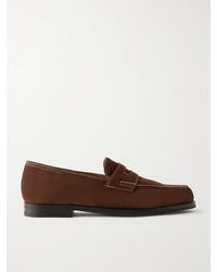 John Lobb - Lopez Suede Penny Loafers - Lyst