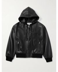Loewe - Leather Hooded Bomber Jacket - Lyst
