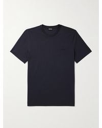 ZEGNA - Logo-Embroidered Cotton-Jersey T-Shirt - Lyst
