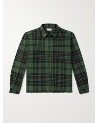 John Elliott - Hemi Frayed Checked Cotton-flannel Shirt - Lyst