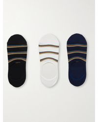 Paul Smith - Three-pack No-show Striped Organic Cotton-blend Socks - Lyst