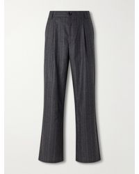 Oliver Spencer - Orsman Flared Pleated Striped Wool-Blend Suit Trousers - Lyst