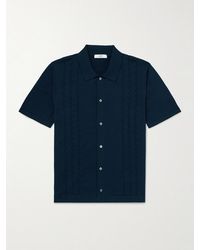 MR P. - Slim-Fit Pointelle-Knit Organic Cotton Shirt - Lyst