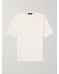 Loro Piana - T-Shirt aus Piqué aus einer Baumwoll-Seidenmischung - Lyst