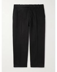 Thom Browne - Utility Tapered Garment-Dyed Cotton-Twill Trousers - Lyst