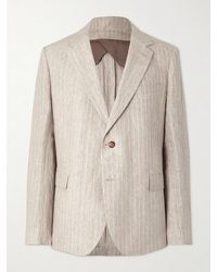 MR P. - Striped Linen Suit Jacket - Lyst