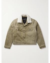 Acne Studios - Orsan Fleece-trimmed Padded Cotton-canvas Jacket - Lyst