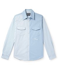 CHERRY LA - Logo-embroidered Striped Cotton Oxford Shirt - Lyst