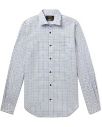 James Purdey & Sons - Checked Cotton And Cashmere-blend Shirt - Lyst