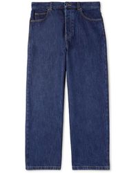 Loewe - Wide-Leg Logo-Appliquéd Jeans - Lyst