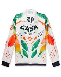 Casablancabrand - Casa Moto Convertible-collar Printed Silk-twill Shirt - Lyst