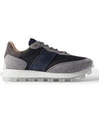 Tod's - Allacciata Mesh And Suede Sneakers - Lyst