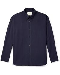 Studio Nicholson - Oversized Button-Down Collar Wool Shirt - Lyst