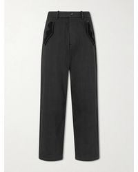 Kartik Research - Straight-Leg Embroidered Cotton-Twill Trousers - Lyst