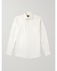 ZEGNA - Cotton And Cashmere-Blend Twill Shirt - Lyst
