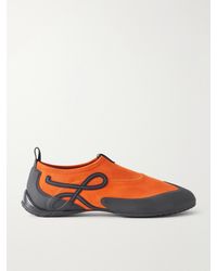Loewe - Grip Aqua Rubber-Trimmed Stretch Suede Sneakers - Lyst