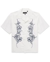 Rag & Bone - Avery Resort Camp-collar Embroidered Modal-twill Shirt - Lyst