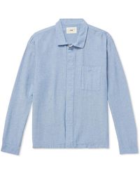 Folk - Patch Cotton-Seersucker Shirt - Lyst