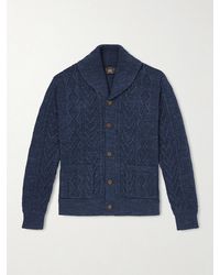 RRL - Cable-knit Cotton Cardigan - Lyst