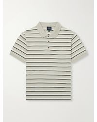 A.P.C. - Joe Striped Cotton-Piqué Polo Shirt - Lyst