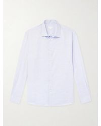 Sunspel - Camp-Collar Cotton And Linen-Blend Shirt - Lyst
