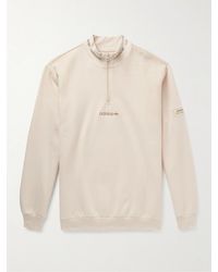adidas Originals Logo-embroidered Cotton-blend Jersey Half-zip Sweatshirt - Multicolour