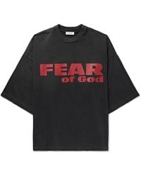 Fear Of God - Fear Is Gone Oversized Logo-Print Cotton-Jersey T-Shirt - Lyst