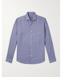 Altea - Camicia in lino con collo alla francese Mercer - Lyst