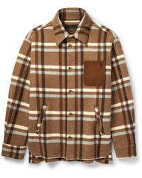 Tod's - Suede-trimmed Checked Wool-blend Shirt Jacket - Lyst