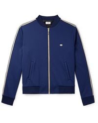 Celine - Striped Logo-Embroidered Jersey Track Jacket - Lyst