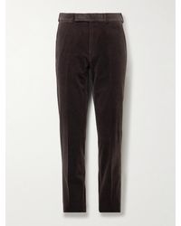ZEGNA - Slim-fit Cotton-blend Corduroy Trousers - Lyst