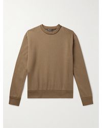 Loro Piana - Leather-trimmed Cotton-blend Jersey Sweatshirt - Lyst