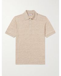 Brunello Cucinelli - Linen And Cotton-blend Polo Shirt - Lyst