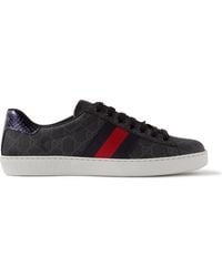 Gucci - New Ace gg-pattern Canvas Low-top Trainers - Lyst