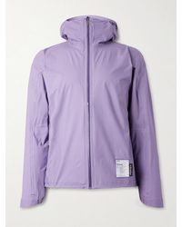 Satisfy - Rain Fly Logo-print Pertex® Shield Air Ripstop Hooded Jacket - Lyst