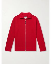 Maison Margiela - Ribbed Cotton And Wool-Blend Zip-Up Cardigan - Lyst
