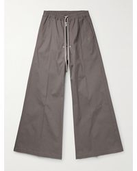 Rick Owens - Bea Wide-leg Organic Cotton-blend Poplin Drawstring Trousers - Lyst